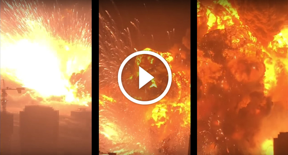 Tianjin eine nukleare Explosion !? Unzensiertes Video von der Explosion aus Tianjin....